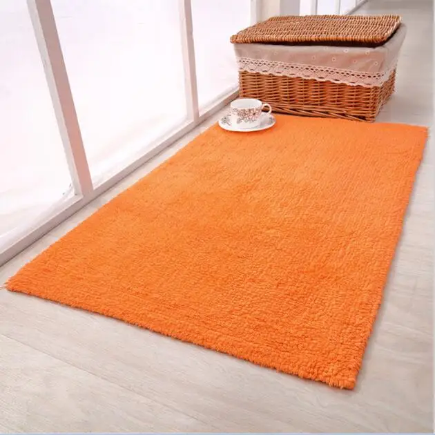 Bright Orange Хлопок, коврик для ванной, противоскользящий, коврик для двери, высокое качество, коврик для ванной комнаты, супер Коврик для двери, подстилка для окна, диван и прикроватный коврик, ковер - Цвет: Bright Orange