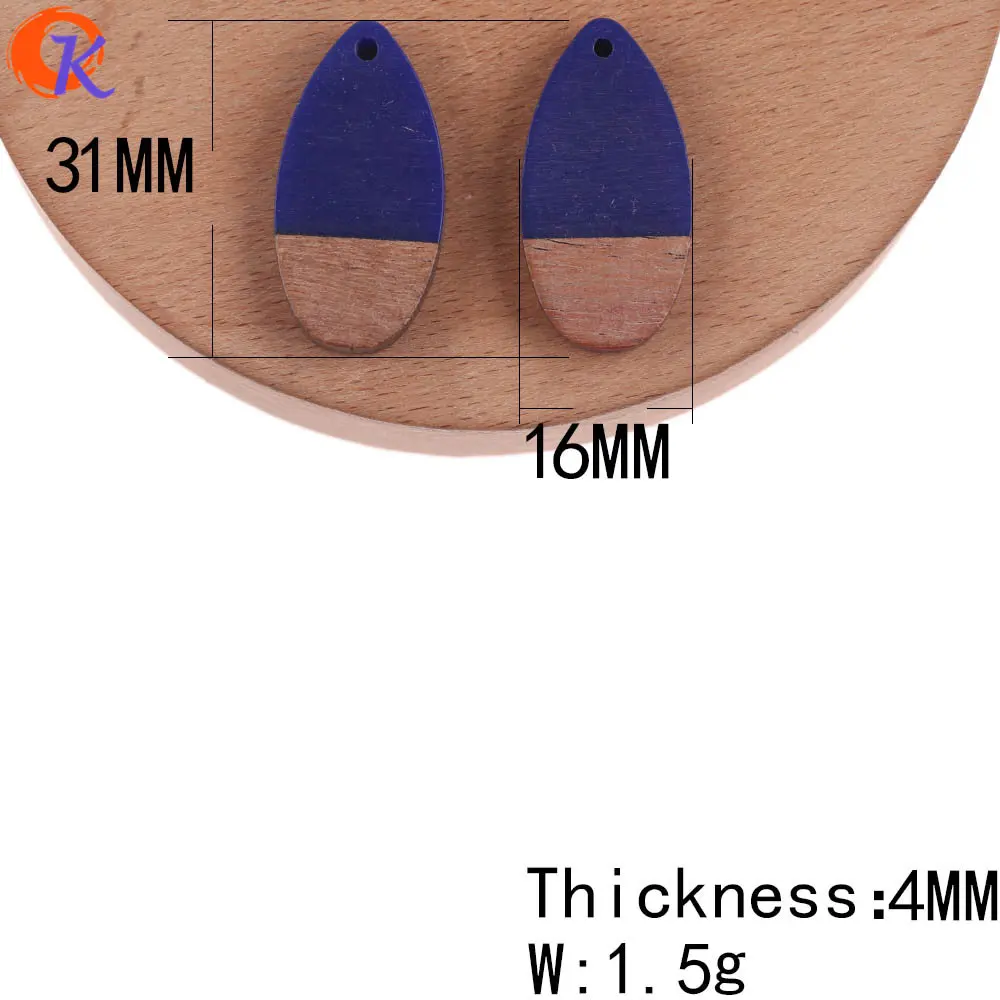 Сердечный Дизайн 50 шт 16*31 мм ювелирные аксессуары/DIY Изготовление сережек/натуральное дерево и смола/форма капли/ручной работы/фурнитура для сережек