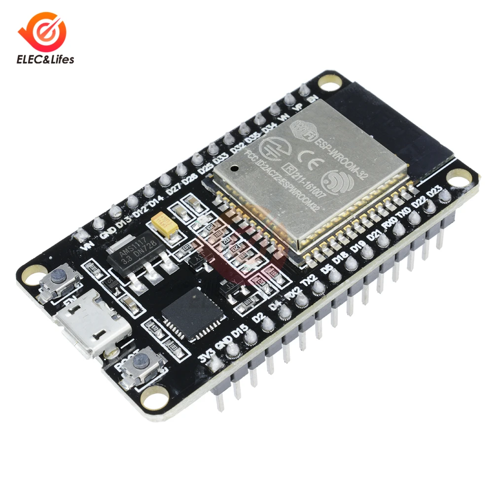 2 шт. ESP32 ESP-32S Беспроводной Wi-Fi и bluetooth-адаптер макетная плата 2,4 ГГц Micro USB CP2102 двухъядерный модуль ESP8266 ESP-WROOM-32 2102