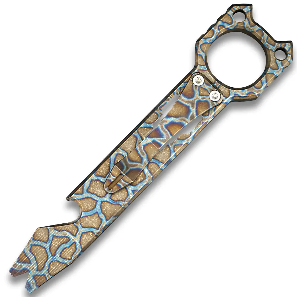 Flame Titanium TWOSUN ломом TC4 титановый прайбар многофункциональный инструмент открытый инструмент полный титановый бар Pry Кемпинг EDC Бутылка открывалка ЧПУ TS143 - Цвет: Flame Titanium
