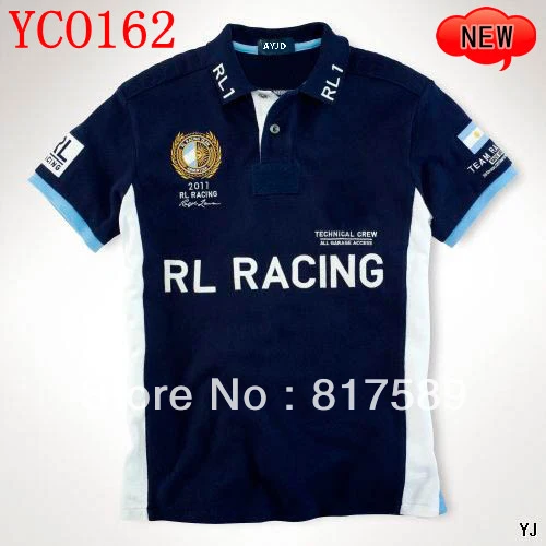 New 2013 Men's short sleeve T-shirt brand t-shirt Racing version T- shirt Mix Order Free shipping | Мужская одежда