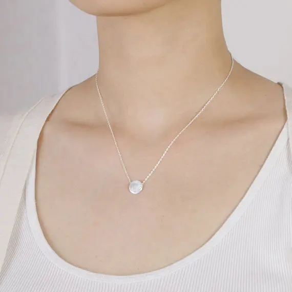 Модное Позолоченное серебряное матовое круглое ожерелье с подвеской для женщин |