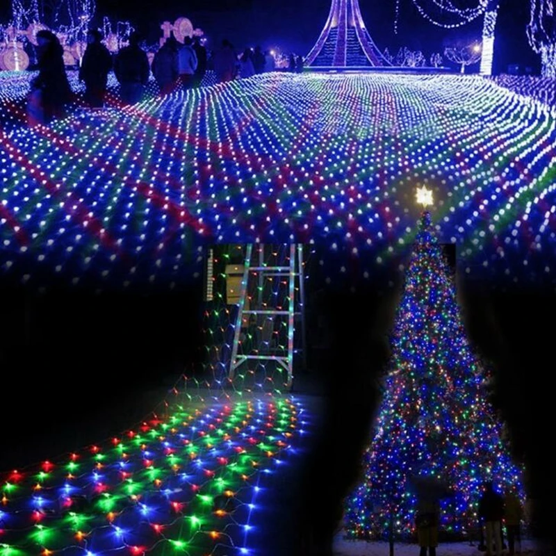 8x10 м 2600 SMD СВЕТОДИОДНЫЙ сетевой светильник для внутреннего/наружного ландшафтного освещения рождественские новогодние гирлянды гирлянда светодиодная водонепроницаемая