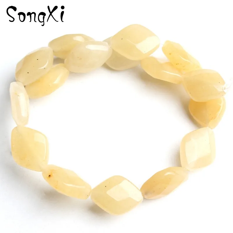 10*13mm 7.5'' Rhombic Turquoises Jades Sandstone DIY Bracelet Necklace Loose Spacer Beads Quartz For Jewelry Making | Украшения и