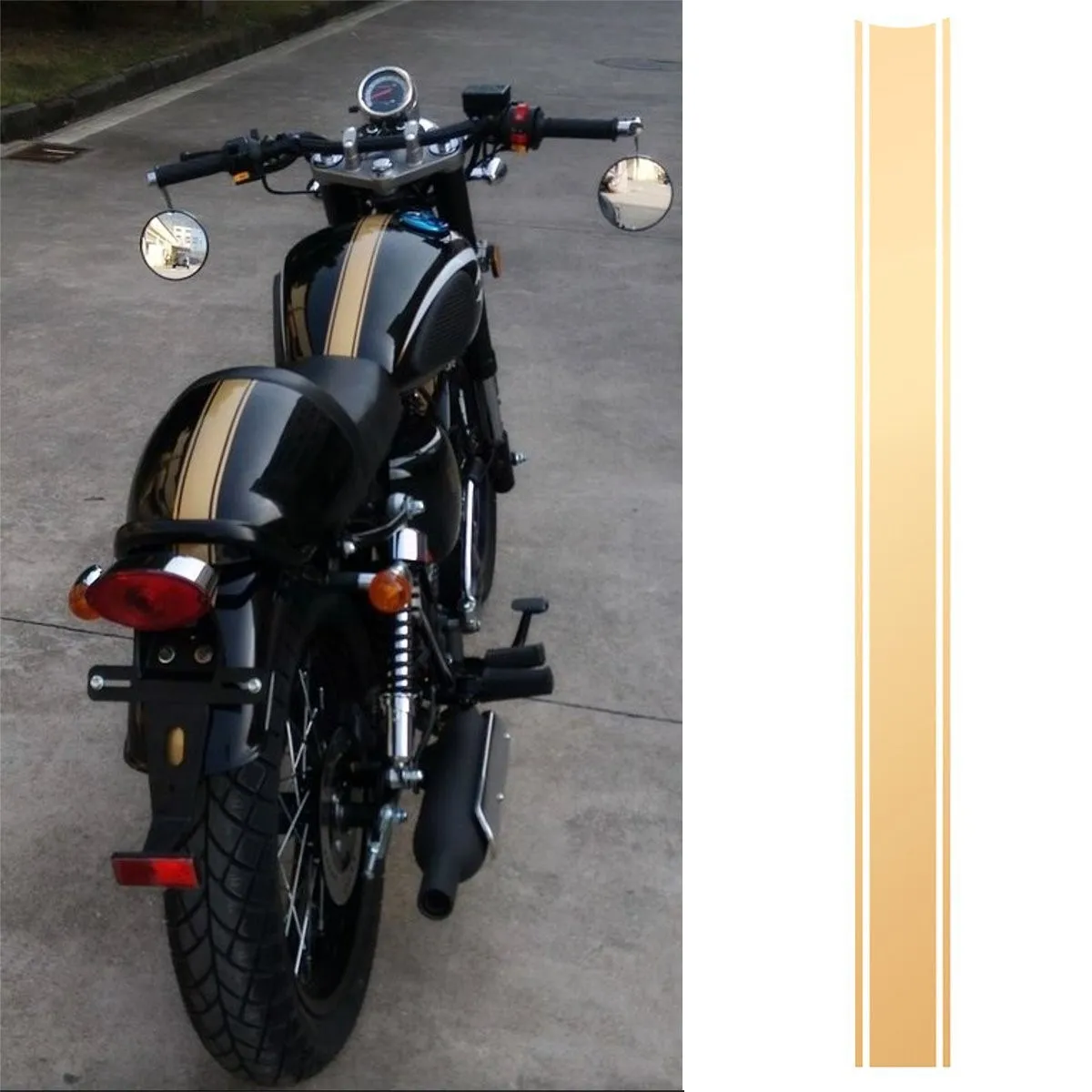 1 шт. Виниловая наклейка в полоску для мотоциклов и кафе гонщика 50x4 5 см|sticker for