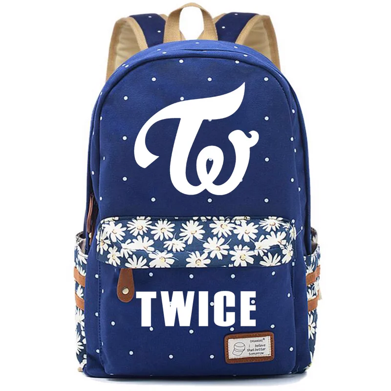 New KPOP JEONGYEON TZUYU CHAEYOUNG Twice Flower Dot Boy Girl School Bag Women Bagpack Teenagers Schoolbags Canvas Femme Backpack | Багаж и