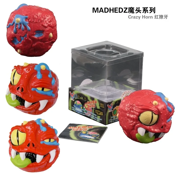 Mad шары дьявол глава Hedz Magic Cube puzzle нео куб игрушки Сумасшедший Хэллоуин подарки мальчик игрушка Рождественский подарок нерегулярные магический куб кубик рубика 2x2x2 Souptoys E17
