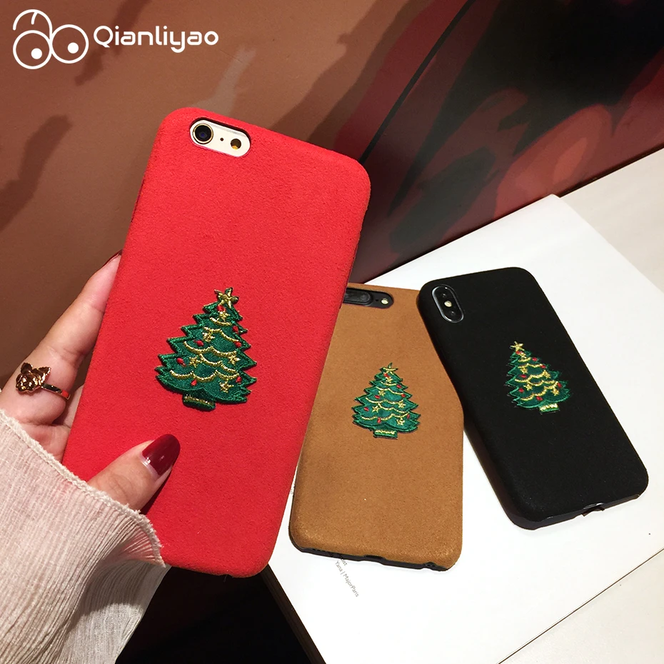 Qianliyao зимний чехол для телефона для iPhone 6, 6s, милая мягкая байковая задняя крышка для iPhone 7, 8 Plus, X, XS, Max, XR, чехол Christma