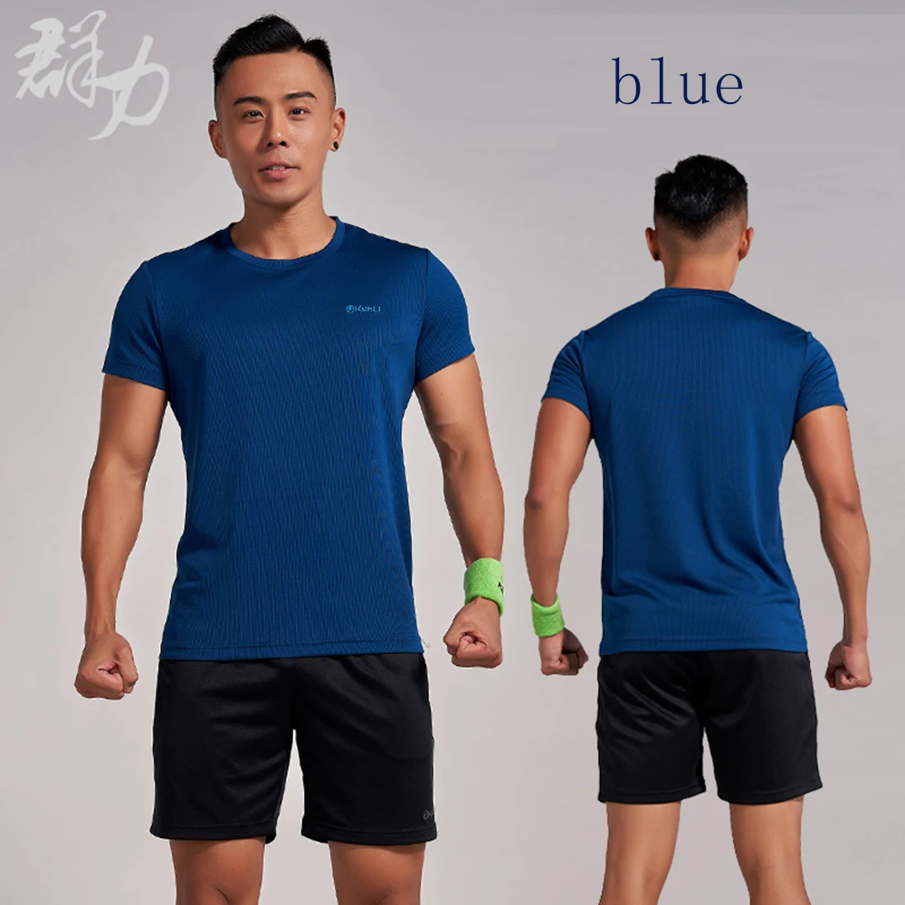

Kunli 2018 new men's tennis shirt outdoor sports O collar clothing running badminton clothing basketball short T-shirt shirt tee