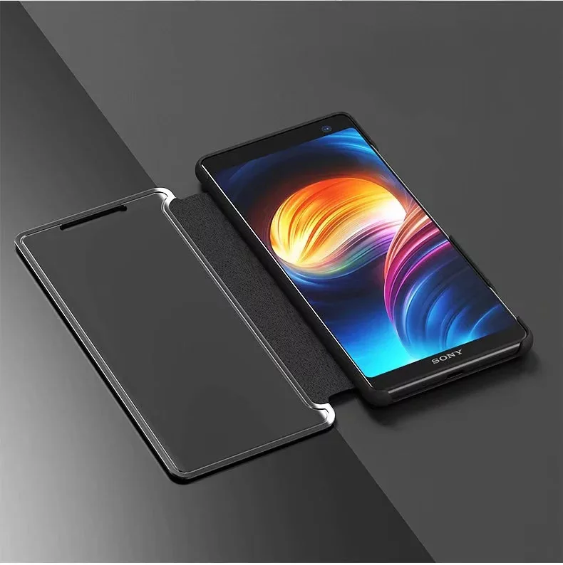 KEYSION Smart Flip Case For Sony Xperia XZ4 XZ3 Clear View Mirror Cover Sim Fundas Coque | Мобильные телефоны и