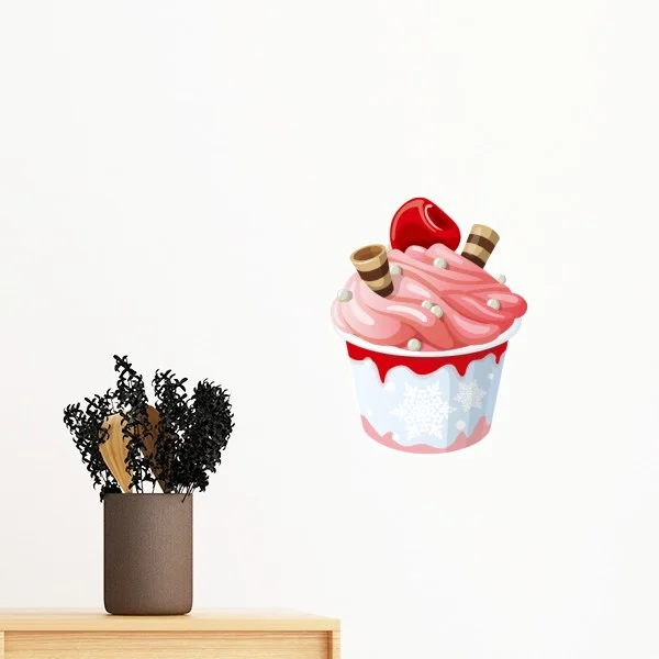 Icecream конус шоколадный ванильный десерт Сладкая Съемная Наклейка на стену