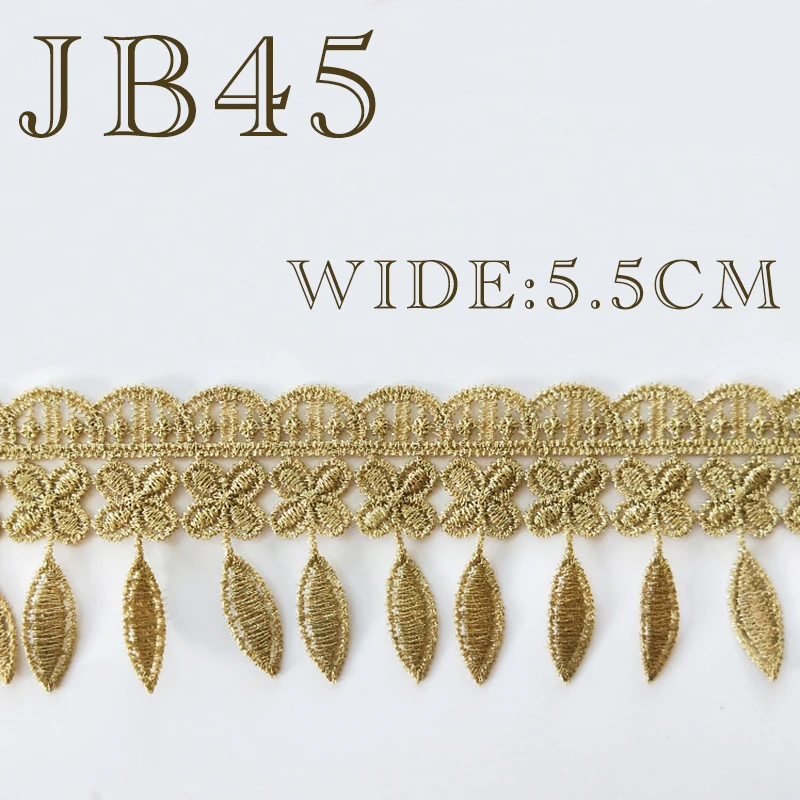 2019New Стиль! Высокое качество Золотой ткани с кружевной лентой Wide14.3cm DIY свадебное платье повязка на голову и платье с кружевом, 1 ярдов/партия вышивка