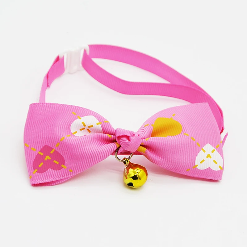 Brand New Fashion Cute Adjustable Dog Cat Pet Bow Tie With Bell Puppy Kitten Necktie Collar for small dogs cats Accessories