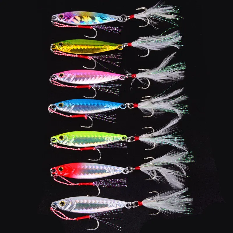 7pcs 4.5cm 10g Металлическая литая ложка-джиг 7 г, 10 г, 15 г, 20 г, 25 г, 30 г, 40 г, 60 г, приманка для рыбной ловли, свинцовая, морской, бас, искусственная приманка, Снасть - Цвет: 7pcs 4.5cm 10g