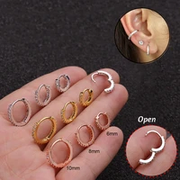 1pc 6 10mm silver gold color tone cz helix cartilage hoop earring tragus rook snug ear piercing jewelry