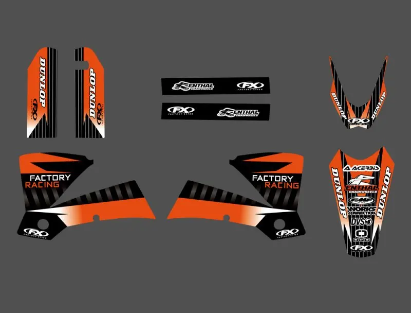 0294 новая команда графики с подходящими фонами для KTM SX 125 200 250 300 450 525 2003 2004|team