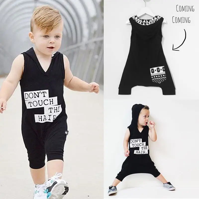 Fashion Stylish Long Rompers Hoodies Toddler Baby Kids Boys Sleeveless Outfit Clothes Cotton Newborn Romper Jumpsuit 0-3Y |