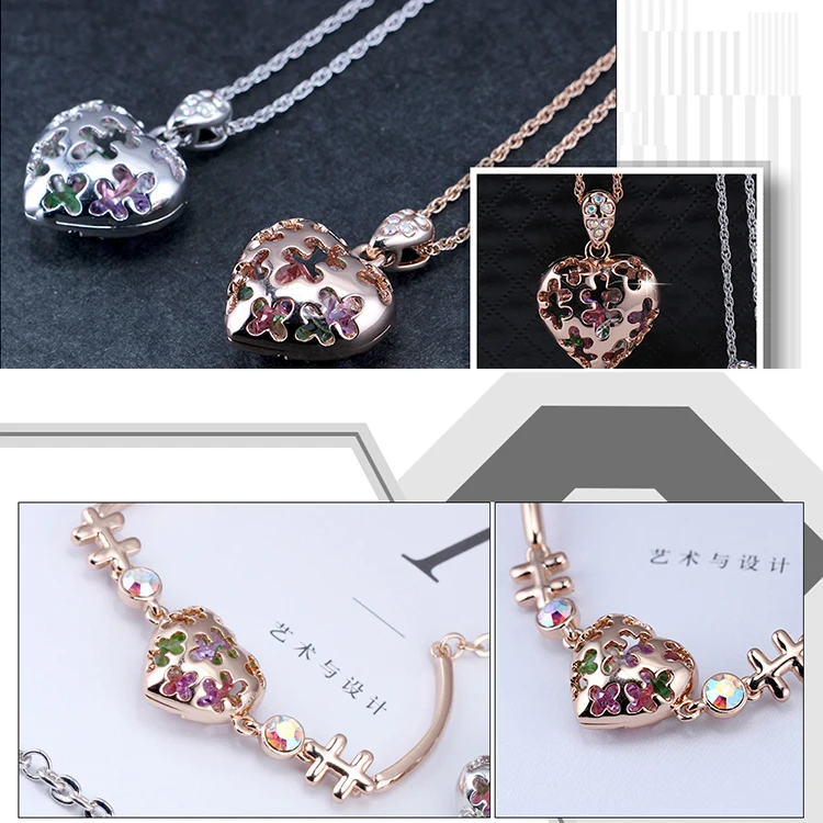 Malanda Марка Кристалл от Swarovski Мода Сердце Форма Ожерелья для мужчин Серьги