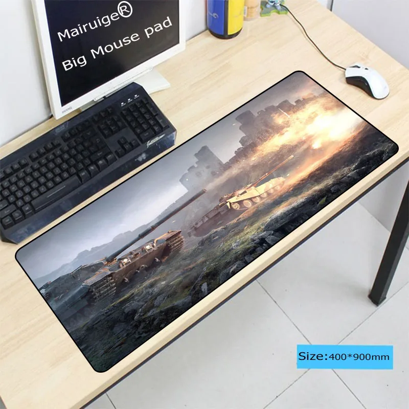 Большой черный игровой коврик Mairuig 900*400*3 мм для мыши L XL XXL с застежкой на края cs go
