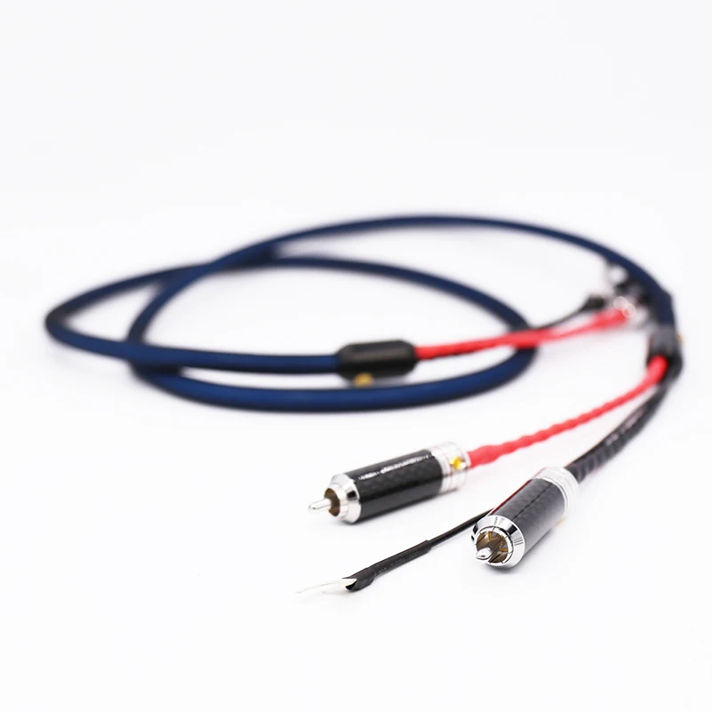 Viborg LC801 5N OFC посеребренный кабель тонарма Phono с 2 родиевым покрытием RCA штекер в