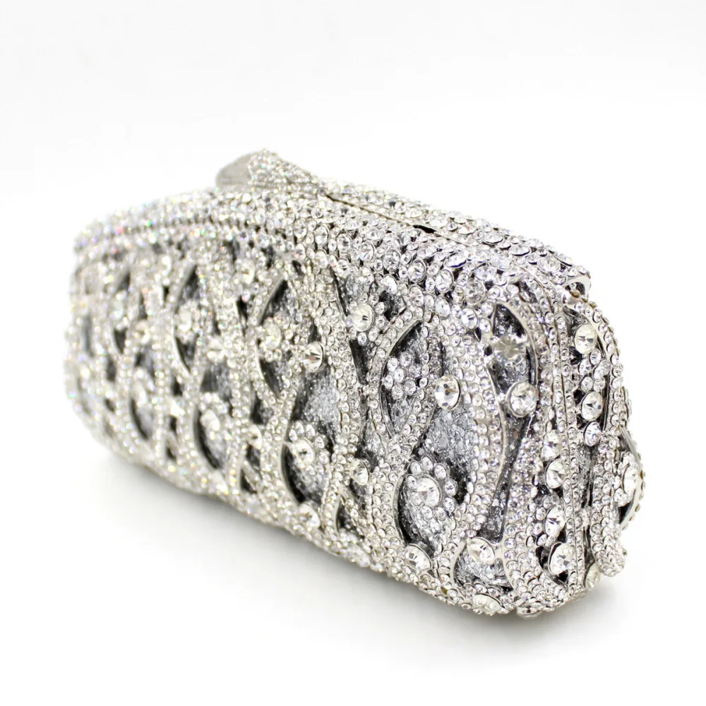 

Silver Ladies XIYUAN Crystal Clutch Rhinestone Clutch Fashion Party Purse Diamond Evening Bags Clutches Women Shoulder Handbags