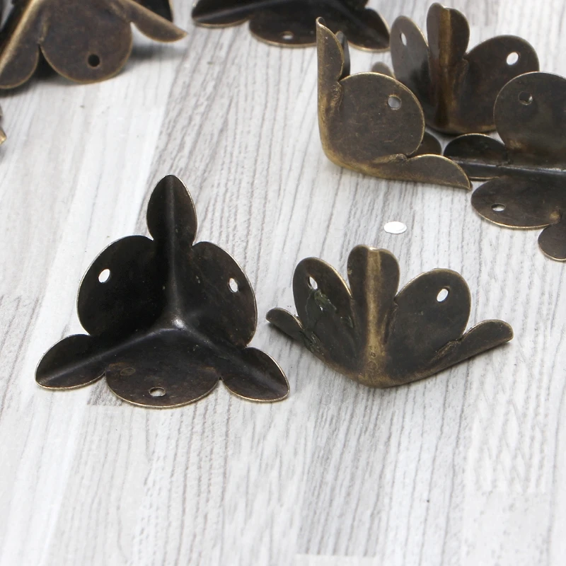 10 шт. антикварные угловые кронштейны бронзовые украшения Подарочная коробка для