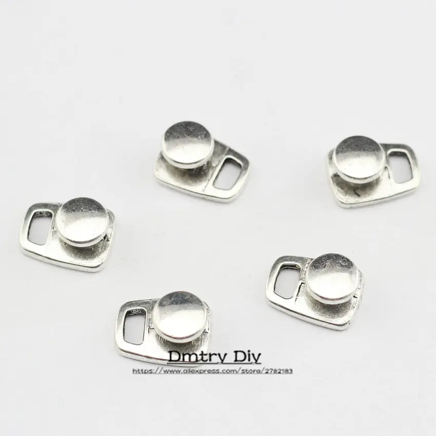 Antique Silver Dmtry, 5 шт., антикварная серебряная застежка, застежка-крючок для 4 мм, круглый кожаный шнур, сделай сам, браслет, браслет, ювелирное изделие, C0013 - Цвет: Antique Silver
