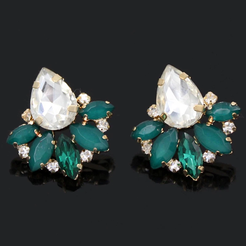 1PRS хрустальные серьги высокое качество корейский стиль сияющие стразы