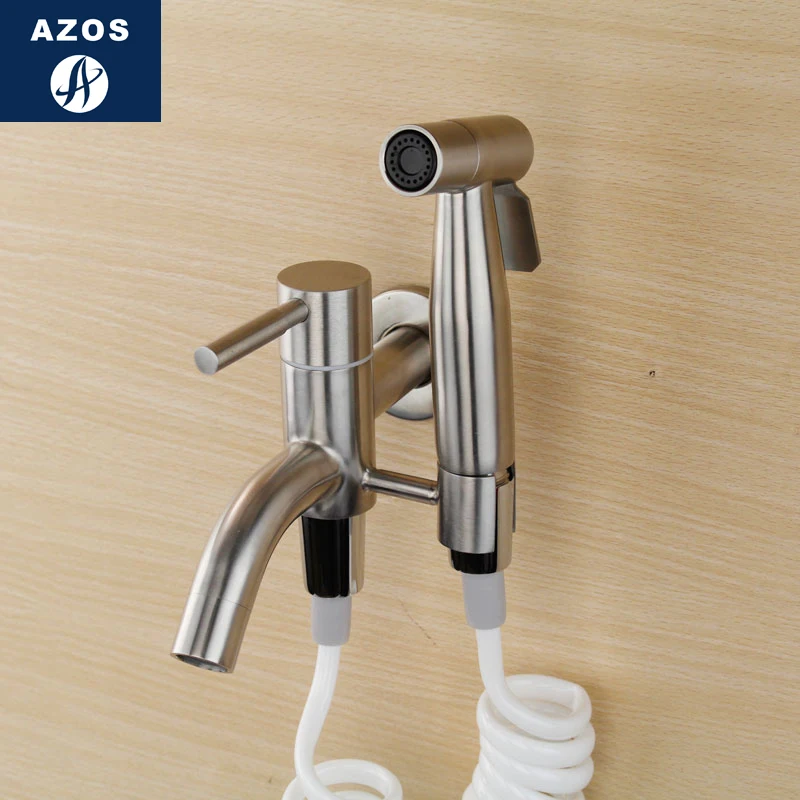 Azos Bidet Faucet Pressurized Sprinkler Head Stainless Steel Cold Water Two Function Washing Machine Pet Bath Sh | Обустройство дома