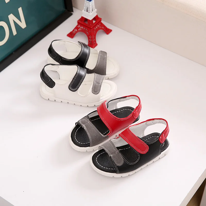 Новая модная пляжная детская обувь для мальчиков с открытым носком на мягкой