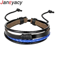 2019 mens leather bracelet blackbrownbluewhite braided rope bracelet mens jewelry tie adjustable gift pulseira masculina