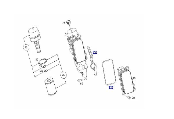 Корпус масляного фильтра двигателя + прокладка корпуса ГРМ для Mercedes R230 W164 W203 E350