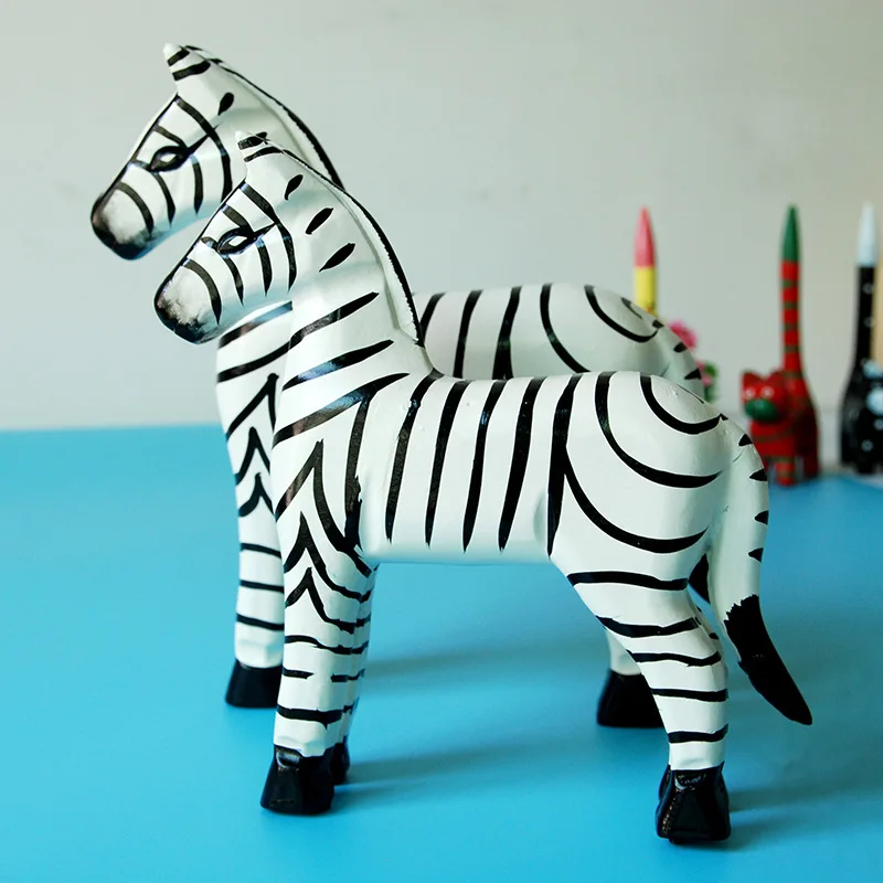 2 шт./компл. совершенно новая деревянная фигурка зебры для домашнего декора