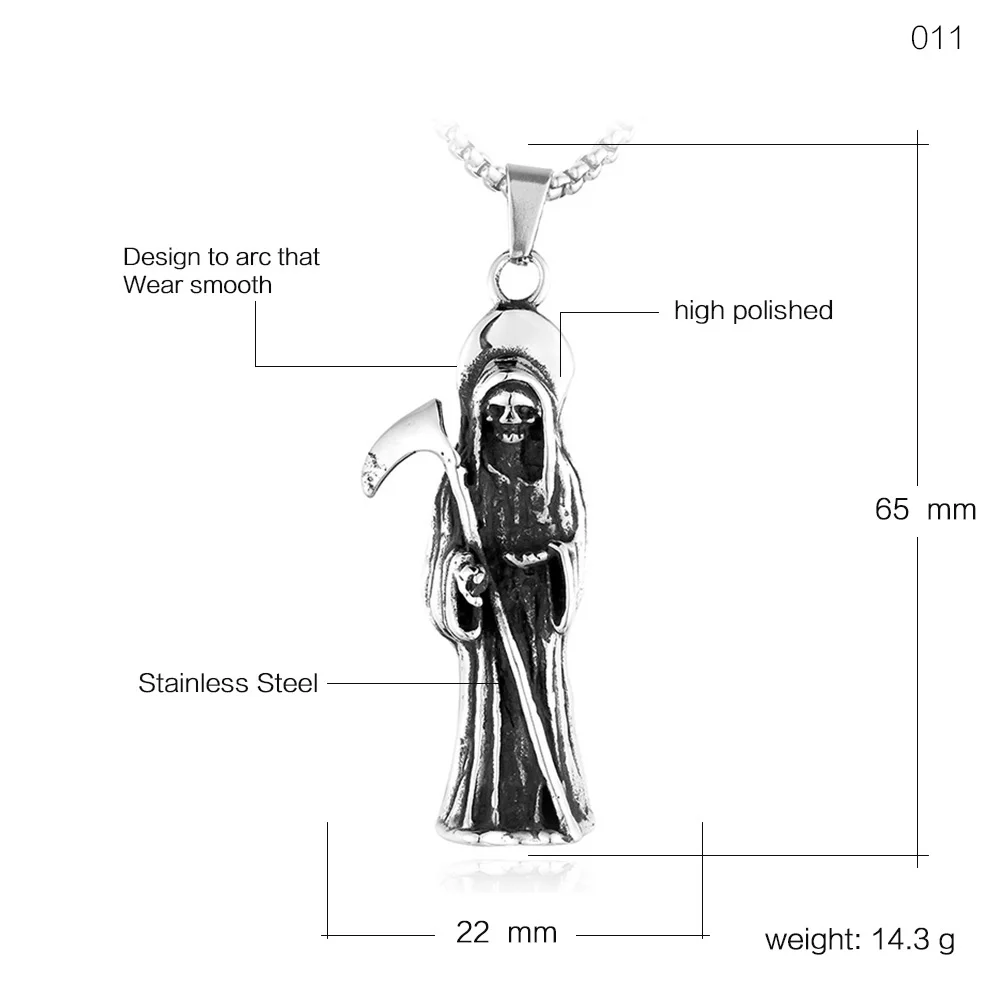 VPK hot selling with sickle skull pendant man death titanium steel men's Gothic Punk for man's gift | Украшения и