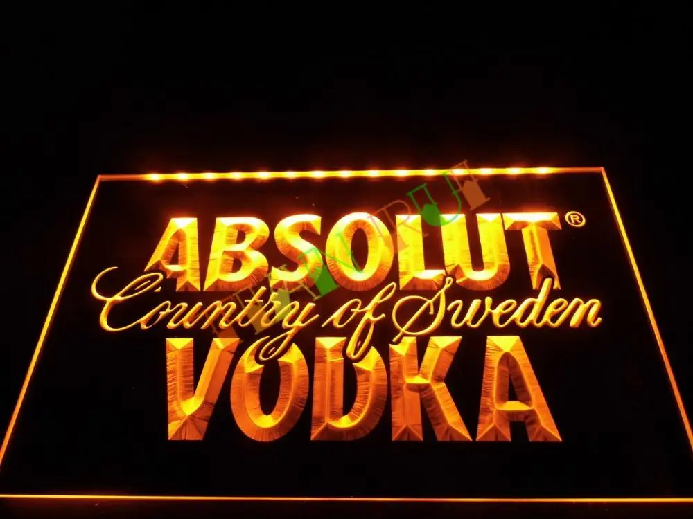 LE025-Absolut Vodka страна ШВЕЦИЯ пива НЕОН БАР СВЕТ вход домашнего декора магазин