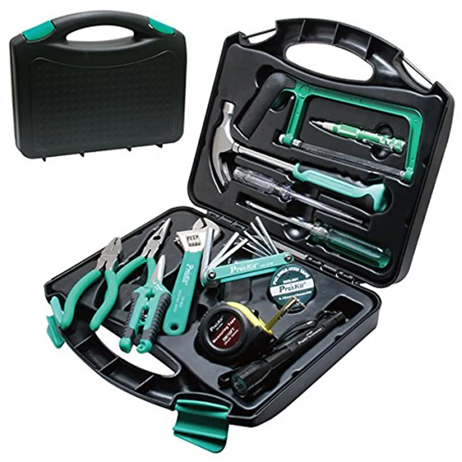 

Горячая Распродажа Pro'skit PK-2028 Ремонт бытовой набор ручных инструментов электрика плоскогубцы сменная насадка для отвёртки комплект набор и...