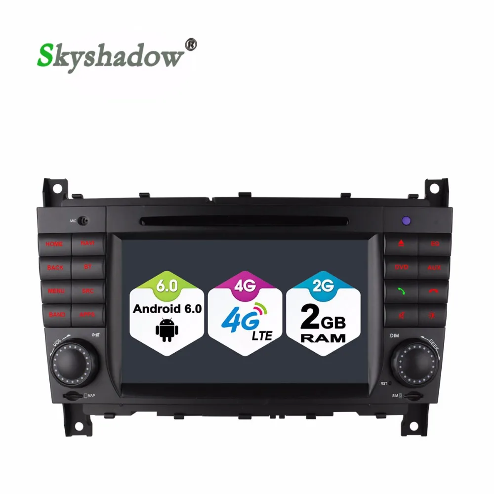 SKYSHADOW Quad Core Android 6.0 Dvd плеер Автомобиля для Mercedes CLC класс W203 2008 2010 C180 C2002G RAM 16 Г ROM С