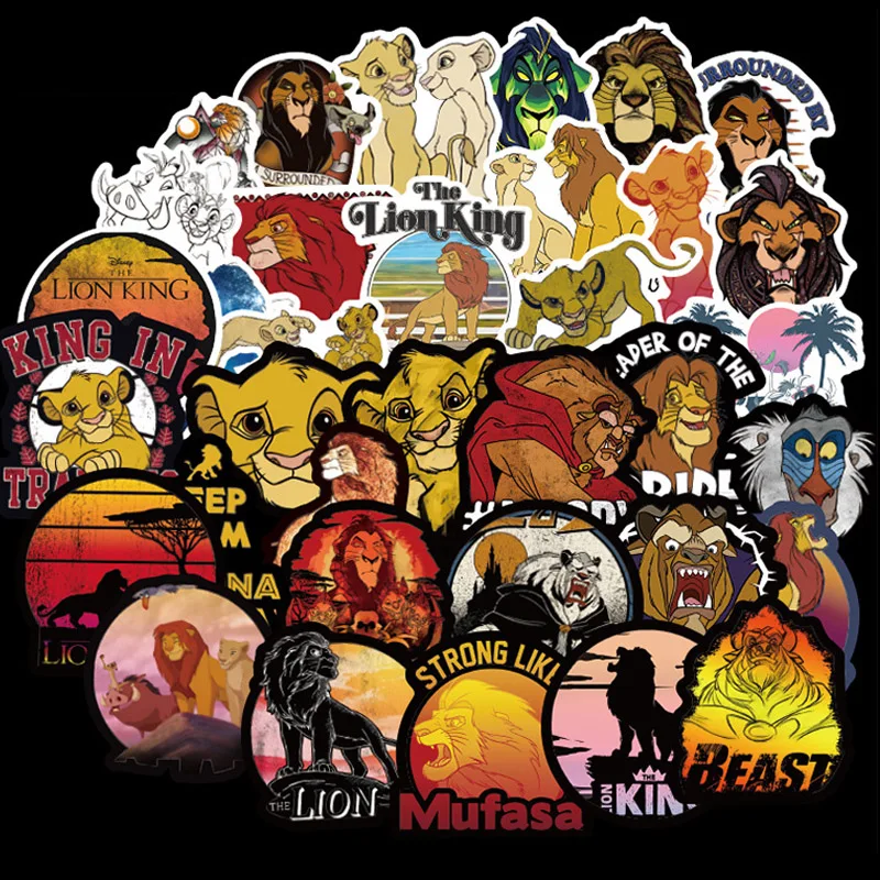 50 шт. наклейка Король Лев s Simba Тимон Пумба наклейки для животных DIY ноутбук чемодан Гитара Холодильник велосипед мотоцикл автомобиль
