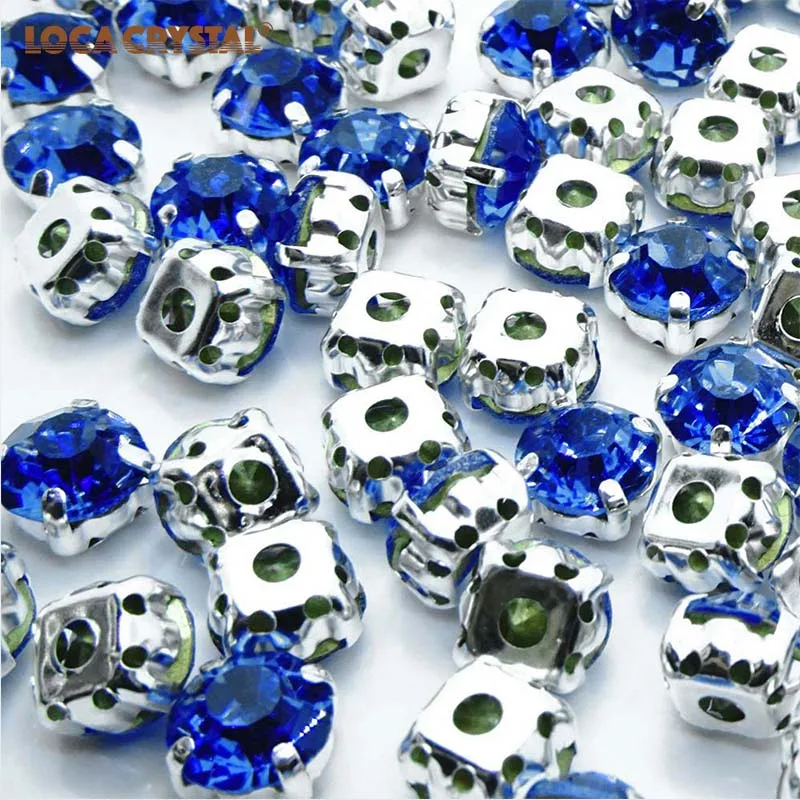 50 шт./упак. Light Sapphire Factory прямая продажа ss24 ss28 ss34 ss38 Claw стразы шатоны стеклянные