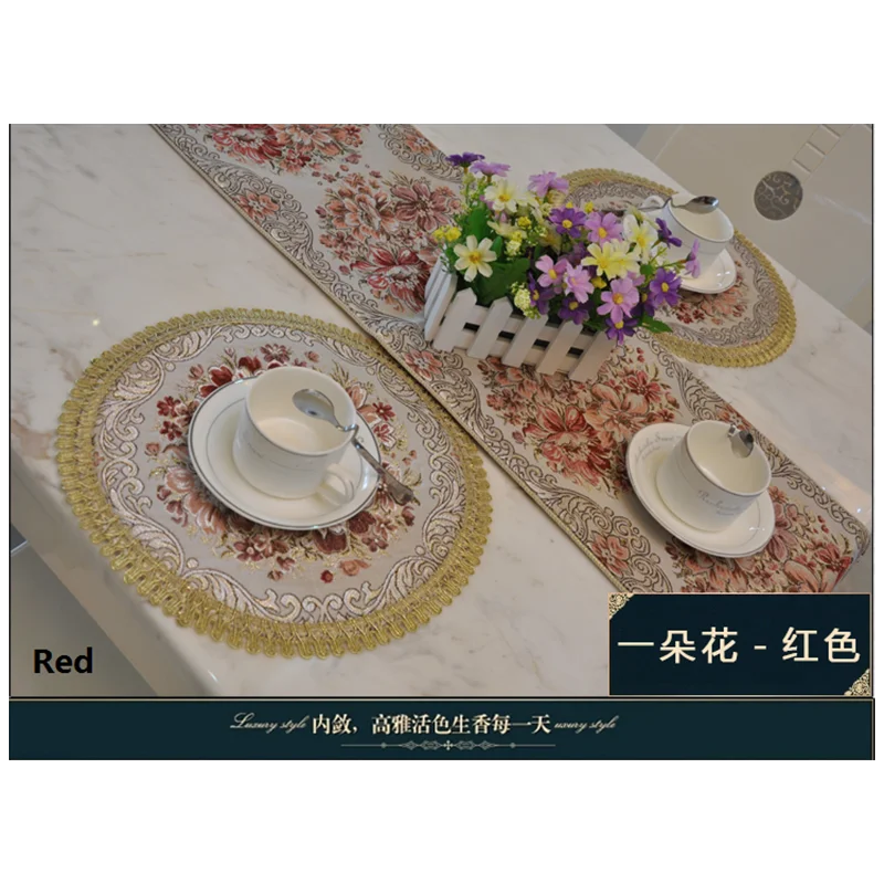 Европейский модный Настольный коврик Doily теплоизолированный коврик для посуды охлаждающий коврик под тарелку аксессуары для украшения - Цвет: Red 16x16