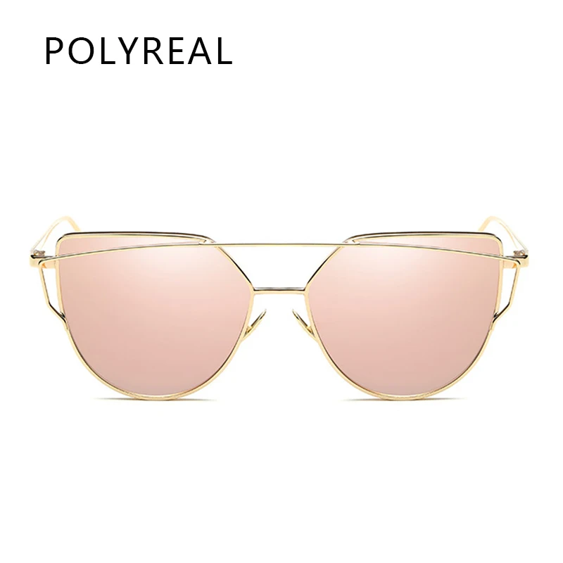 POLYREAL Классический Винтаж Cat Eye Солнцезащитные Очки Женщины Марка Дизайнер