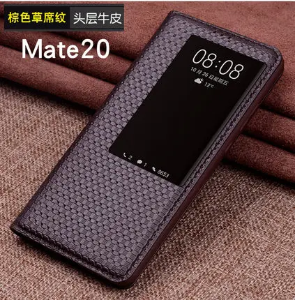 4 Чехол с окошком для huawei mate 20, чехол из натуральной кожи для смартфона huawei mate 20Pro, защита экрана из закаленного стекла - Цвет: 4