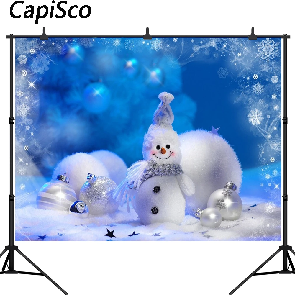 Capisco Рождественский фон для фотографий Снеговик Рождество фрукты Зима Дети