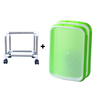 Rack with 2 trays Система гидропоники из нержавеющей стали для выращивания растений, поднос для рассады, горшки, садовые семена прорастают, поднос - Цвет: Rack with 2 trays