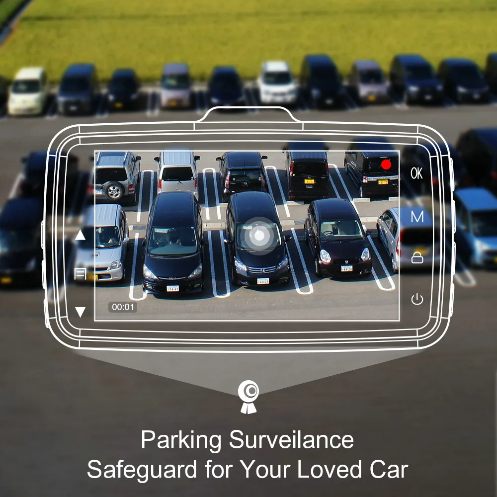 PreSale AZDOME Mini Full HD1080P Dash Cam 3-Дюймов экран Автомобильный dvr рекордер камера видео Dashcam