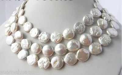 Hot sale Free Shipping&gt&gt&gt&gt48'' 12MM White Coin Freshwater Pearl Necklace AAA | Украшения и аксессуары