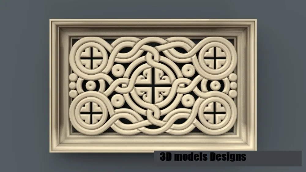 Декоративная рамка детали для мебели 3D модель рельефный станок с ЧПУ гравировка