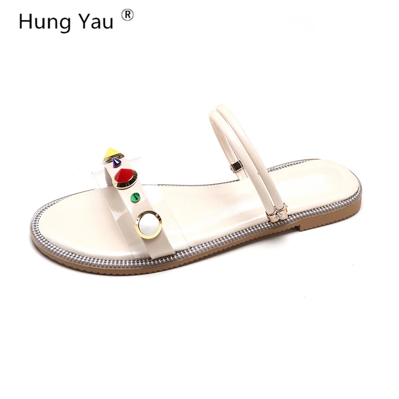 Hung Yau/женские сандалии на плоской подошве удобная женская повседневная