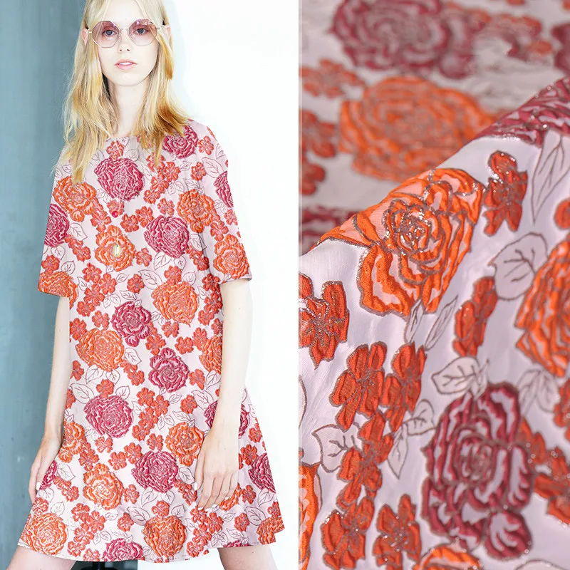 Новинка золотая нить парча жаккардовая ткань для платья модное пальто 140 см