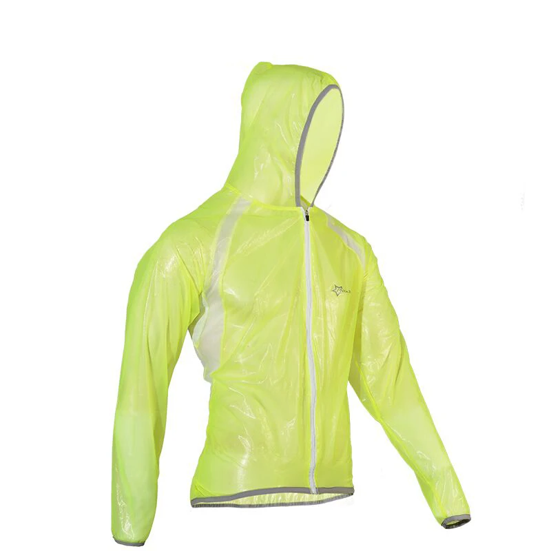 Green ROCKBROS MTB Велоспорт Джерси Многофункциональная куртка дождь водонепроницаемый ветрозащитный ТПУ плащ велосипед оборудование одежда 3 цвета - Цвет: Green